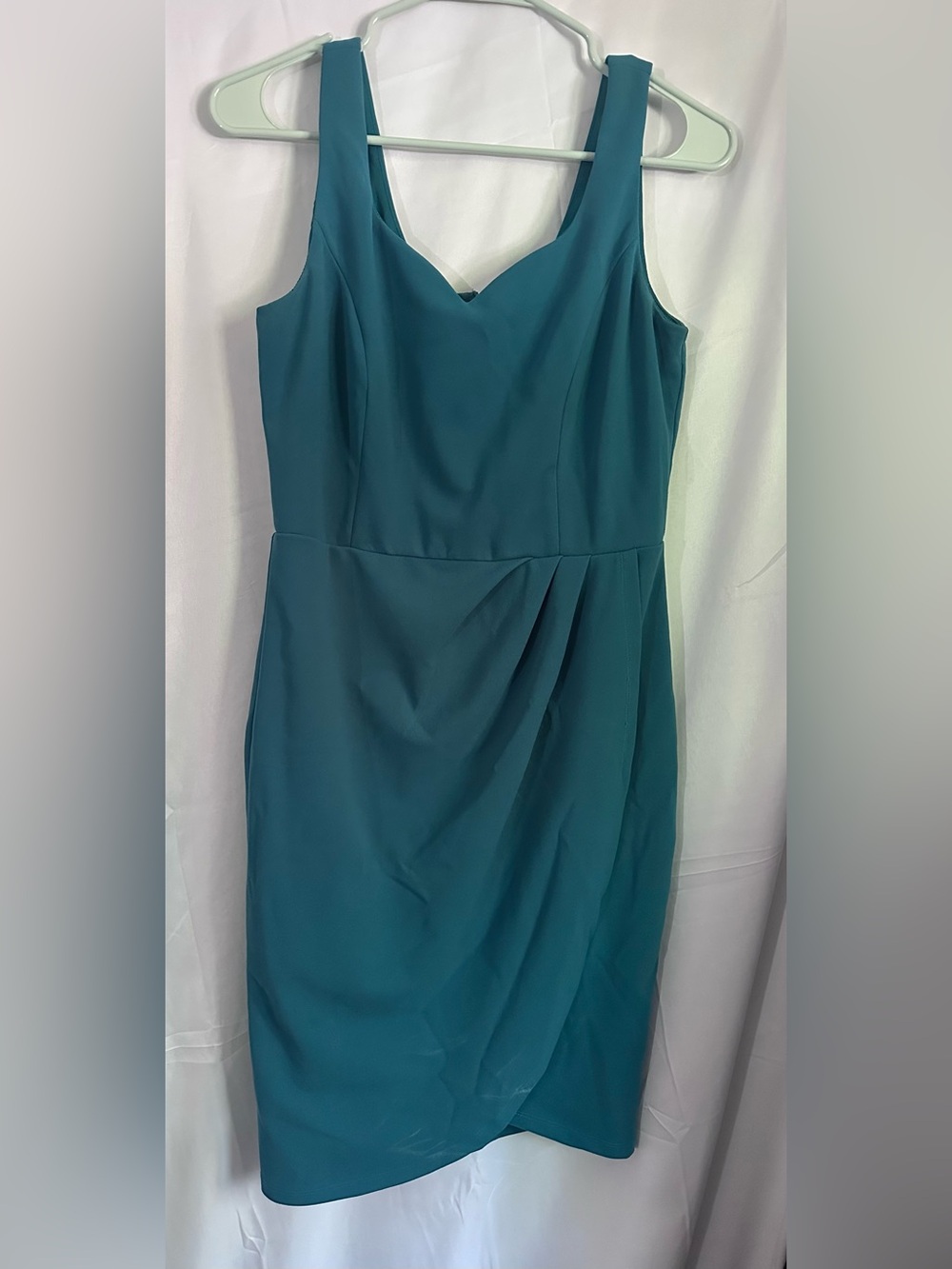 Sleeveless Teal Midi Dress with V-Neck
